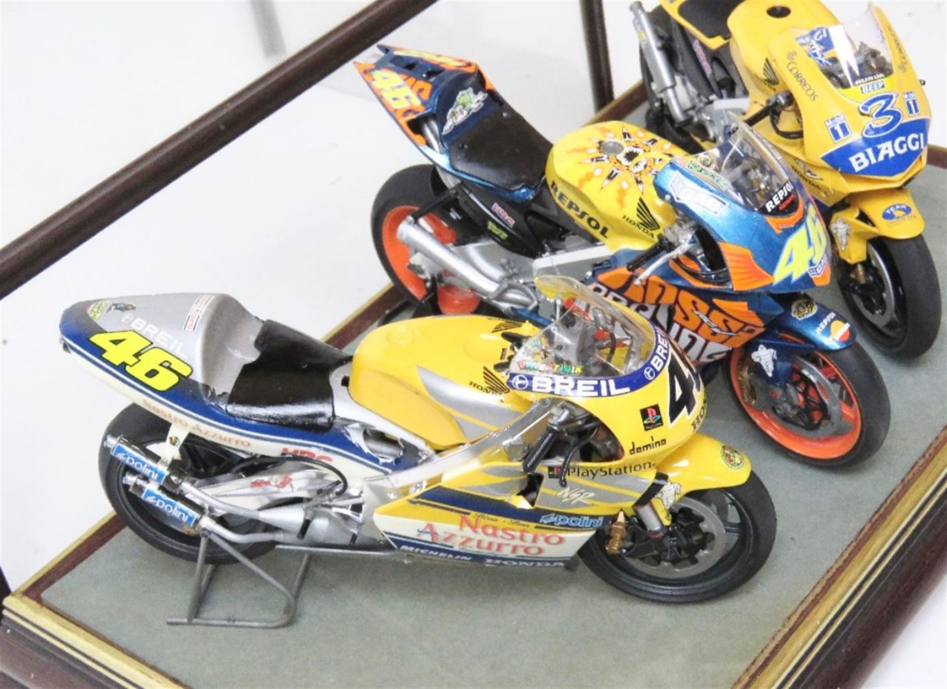 A Set of Three Scale Model Moto GP Hondas - Image 2 of 5