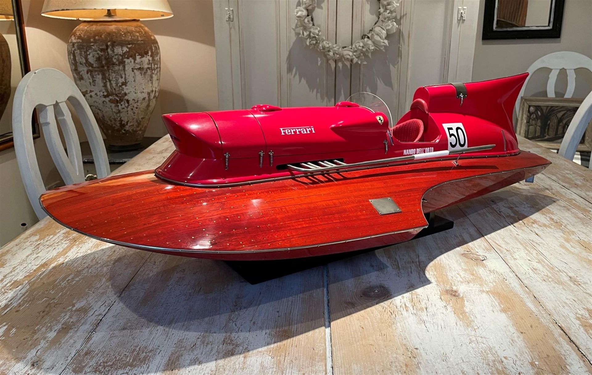 Scale Model of the Ferrari V12-Powered Hydroplane 'Arno XI'