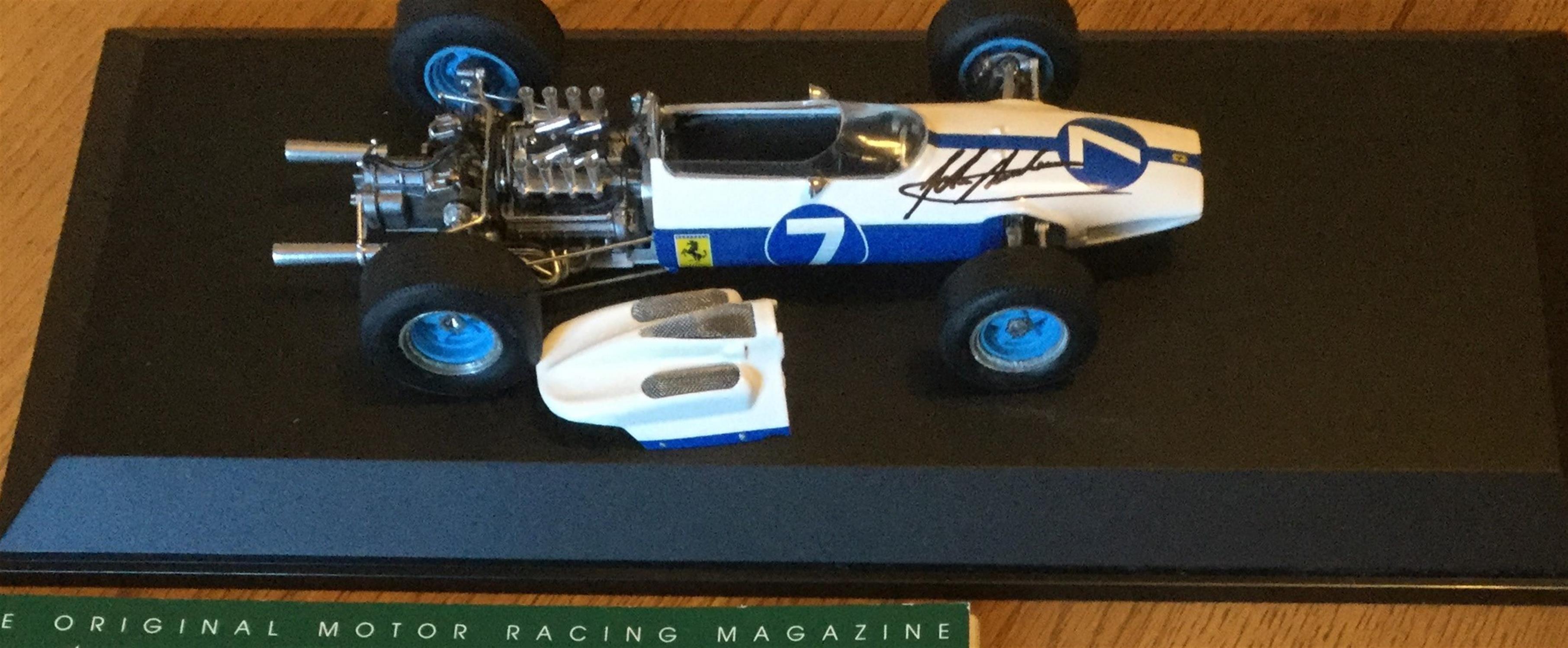 John Surtees CBE Signed Scale Model Duo: Can Am Lola T70 & NART Ferrari 158 - Image 3 of 10