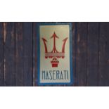 Maserati Trident Hand Painted Rectangular Sign
