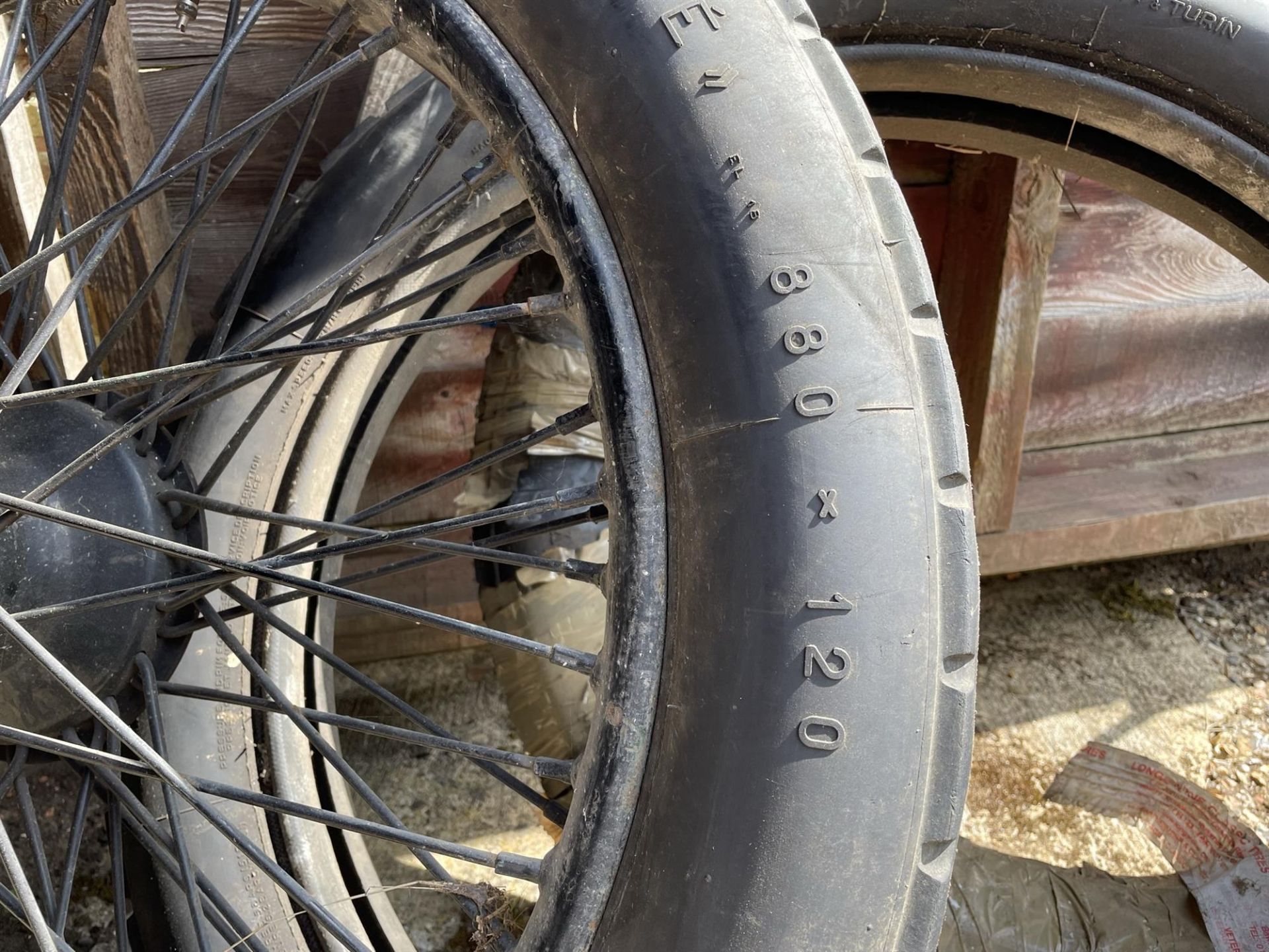 A Pair of 880 x 120 Beaded Edge Wheels with Worn Michelin Tyres - Image 5 of 5