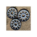 Three Morris Cowley/Oxford Artillery Wheels