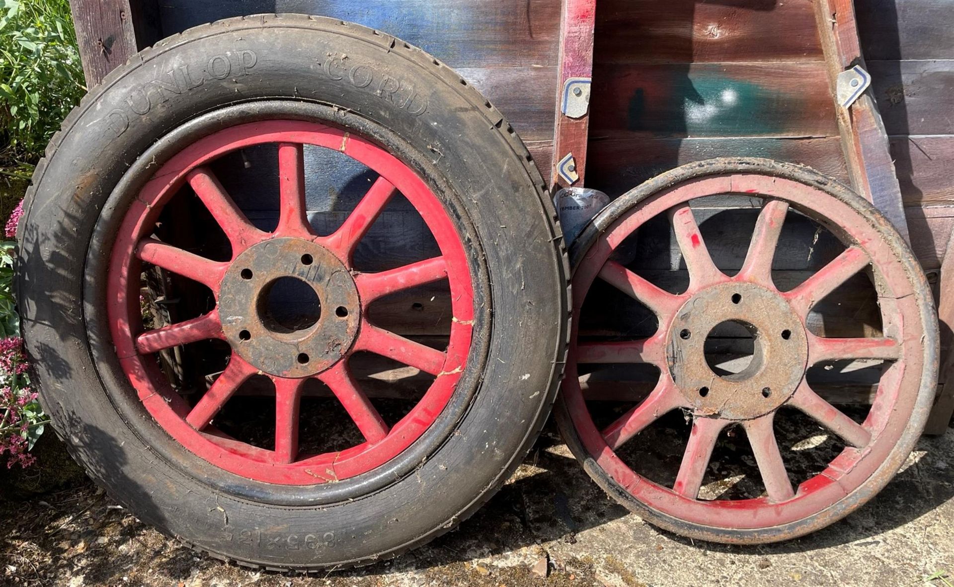 A Pair of Dodge Wooden Wheels