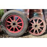 A Pair of Dodge Wooden Wheels