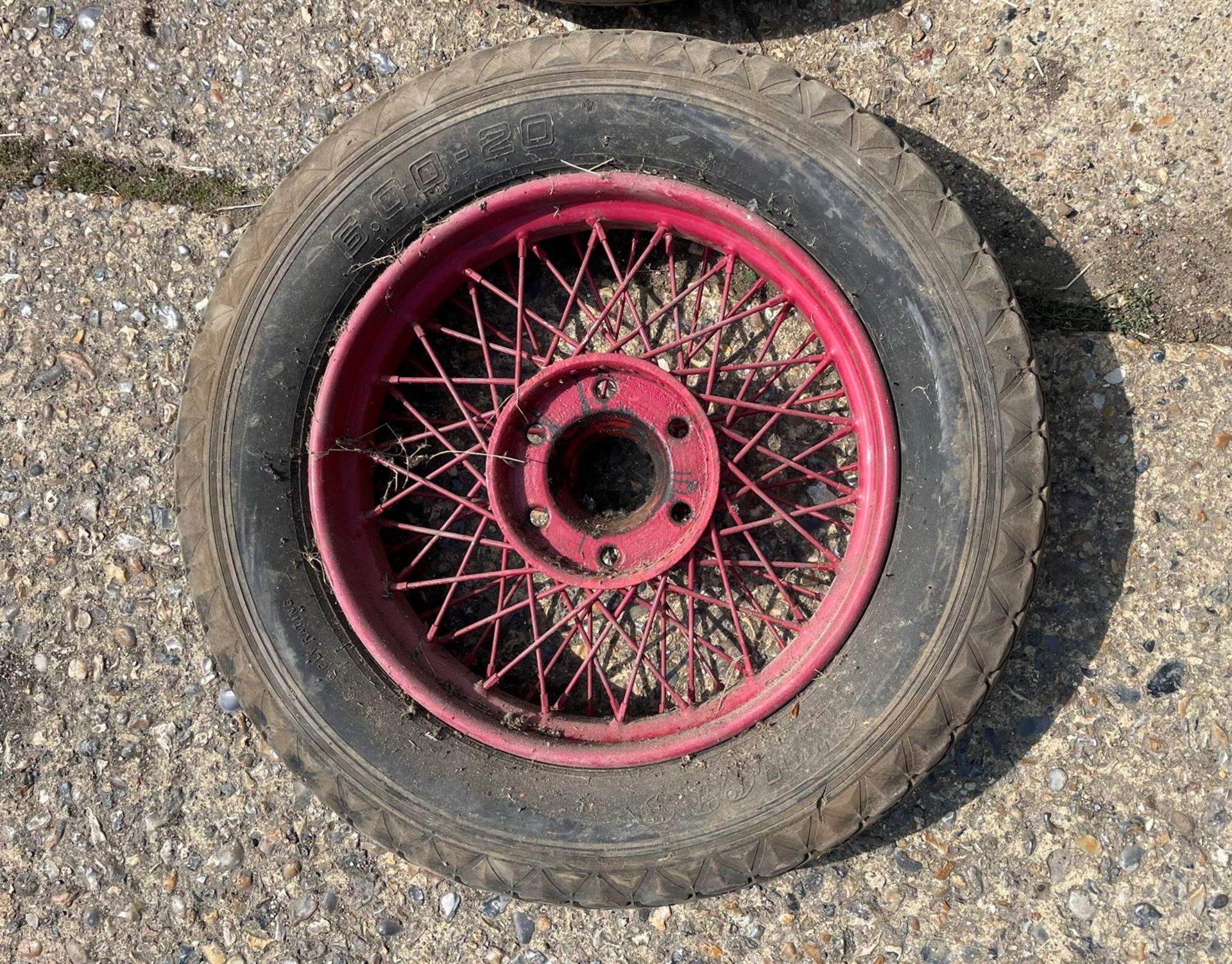 A Pair Dodge Spoked Wheels Fitted with 600/20 Older Tyres - Image 7 of 7