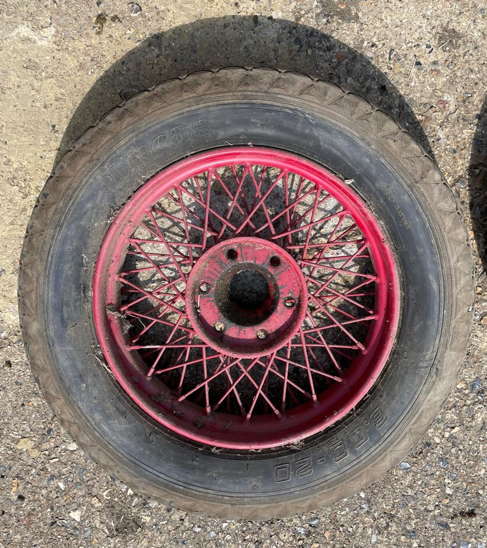 A Pair Dodge Spoked Wheels Fitted with 600/20 Older Tyres - Image 4 of 7