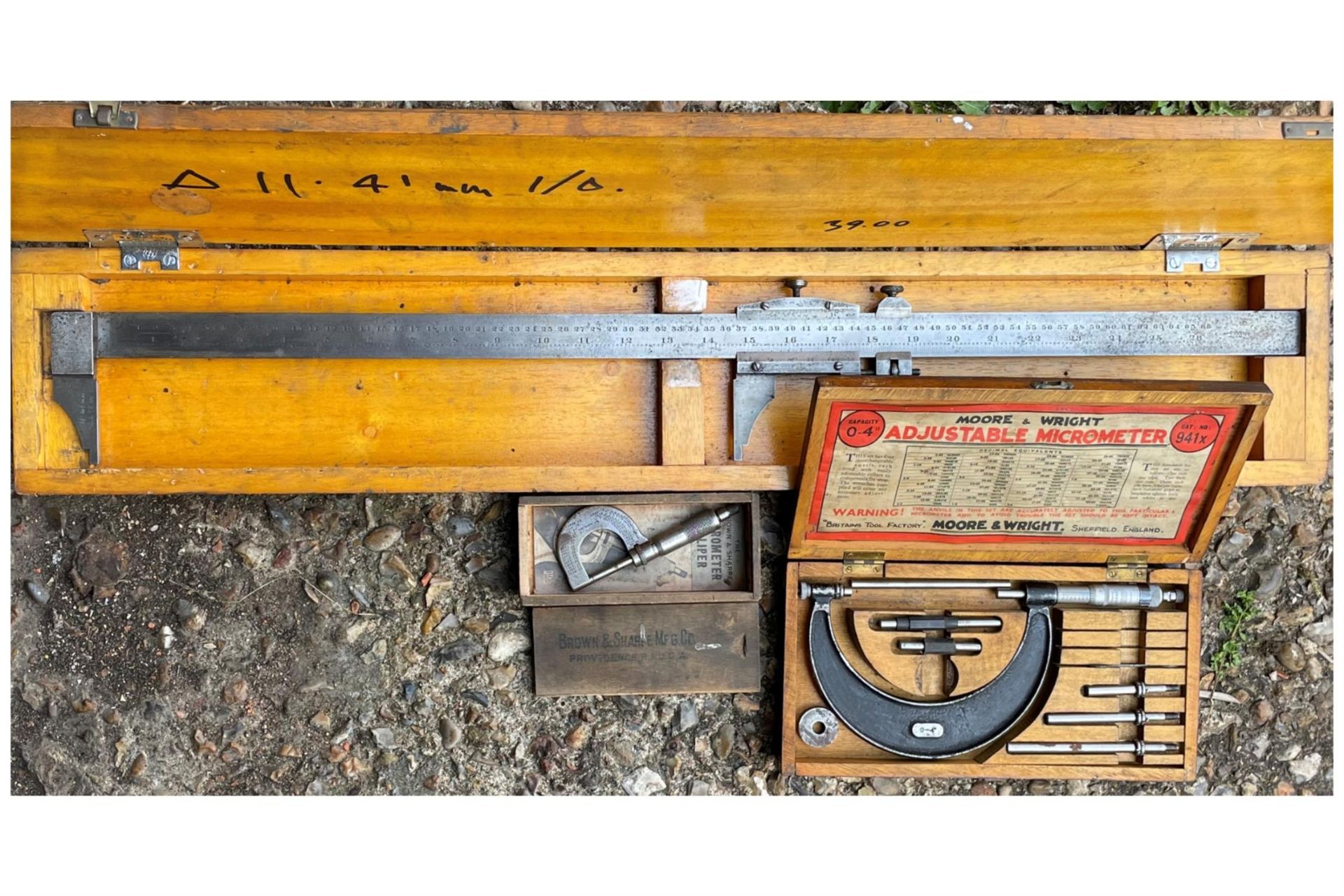 Three Engineering Tools in Wooden Boxes