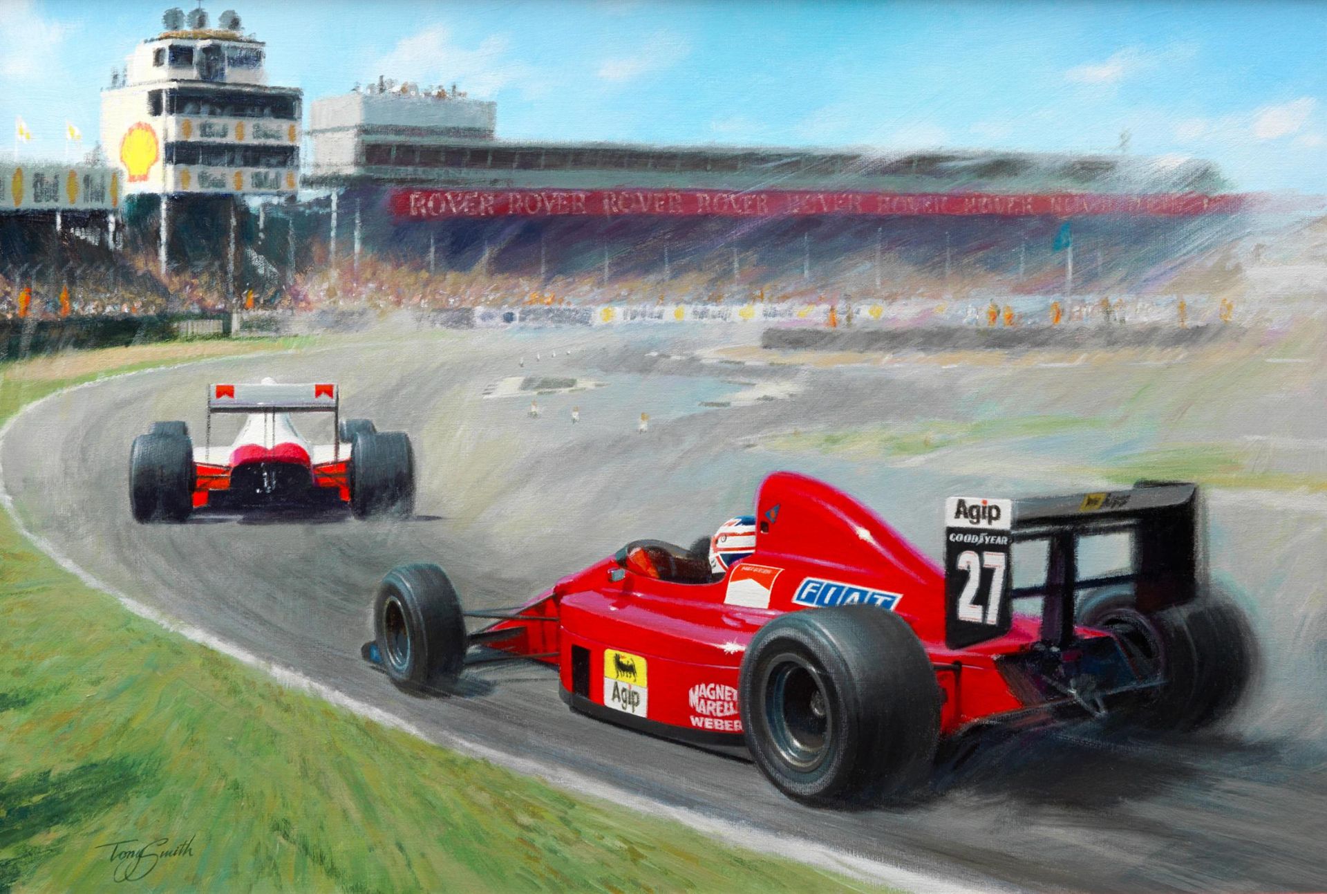Mansell vs Prost 1989 British Grand Prix Original Oil by Tony Smith