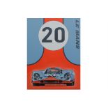 Gulf Porsche 917K Acrylic on Stretched Original Canvas By Tony Upson