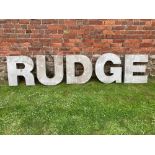 Imposing 'RUDGE' Metal Sign