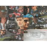 Five Framed Photos signed by World Champions Schumacher, Button, Alonso, Raikkonen and Rosberg