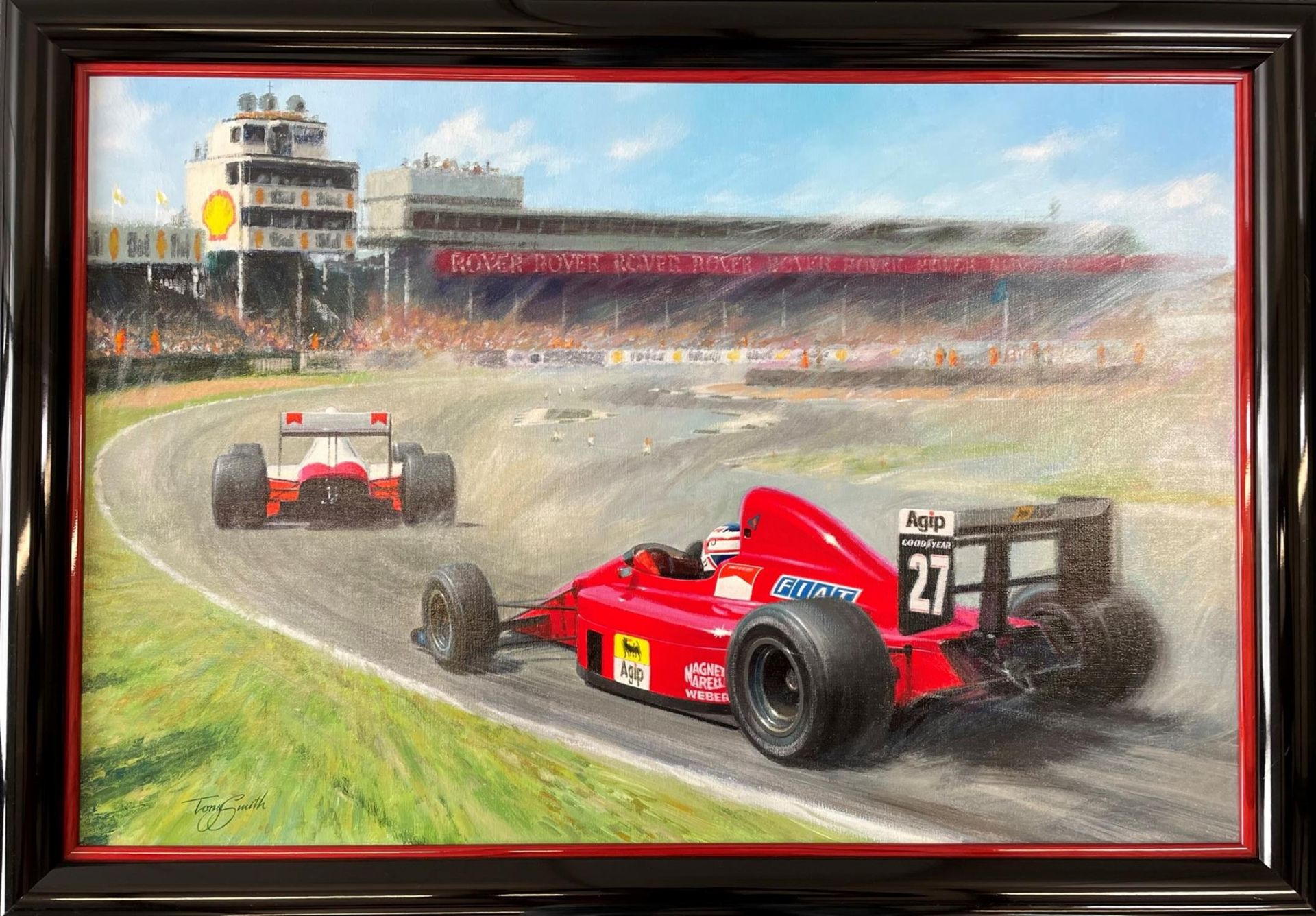 Mansell vs Prost 1989 British Grand Prix Original Oil by Tony Smith - Image 2 of 5