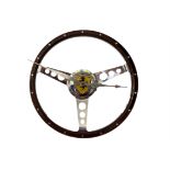 Wooden-Rimmed Alloy Steering Wheel Clock*