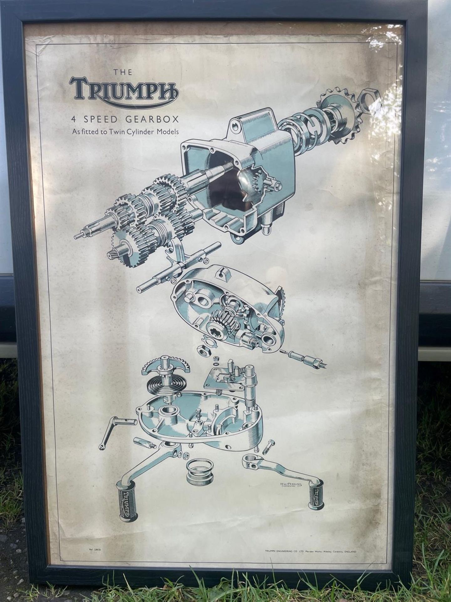 4 x Triumph Exploded View Posters in Frames - Image 5 of 5