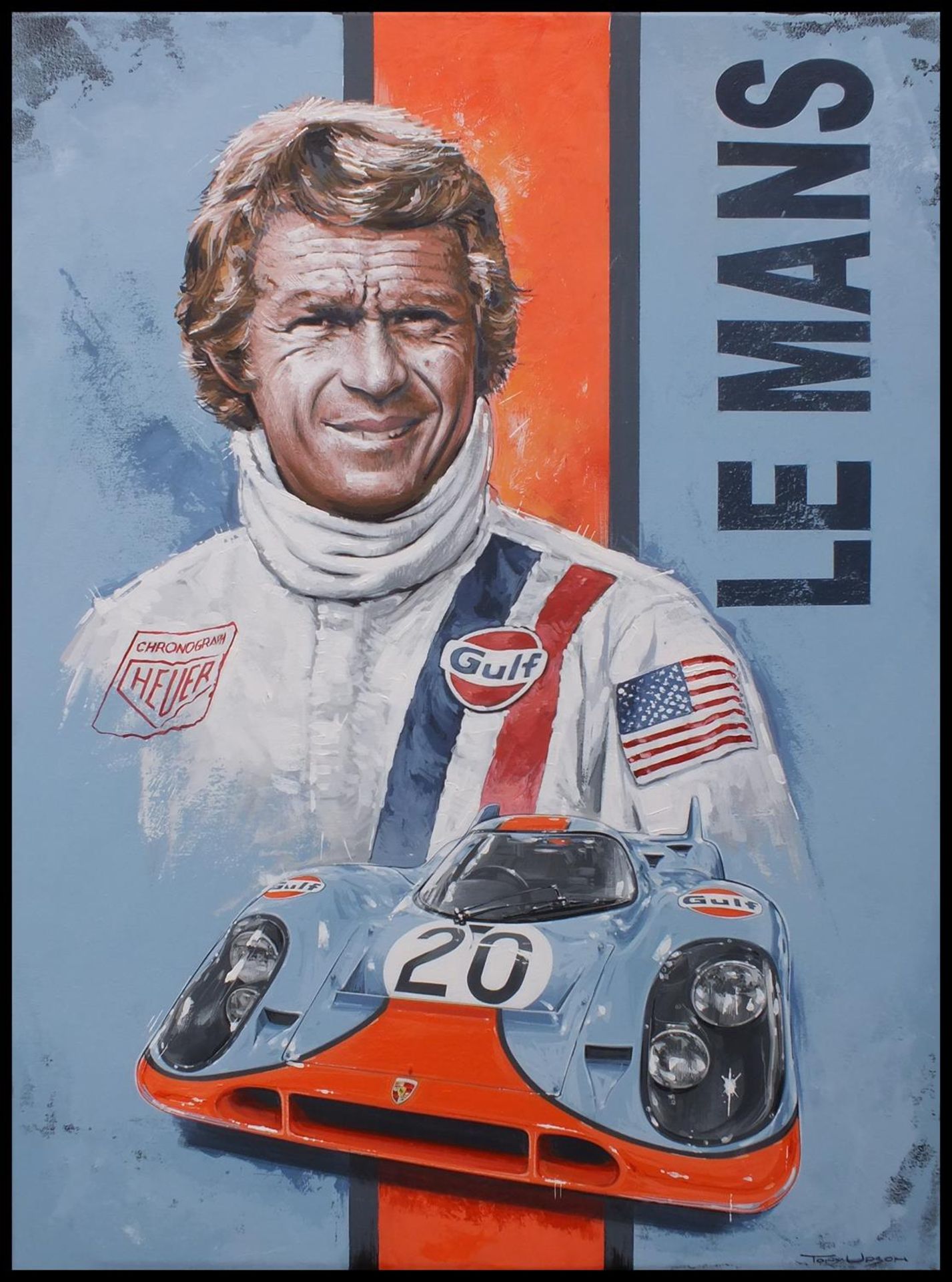 Steve McQueen, the 917K and Le Mans. Original Painting By Tony Upson - Image 2 of 4