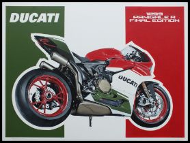 Ducati Panigale R In Acrylic On Canvas By Tony Upson