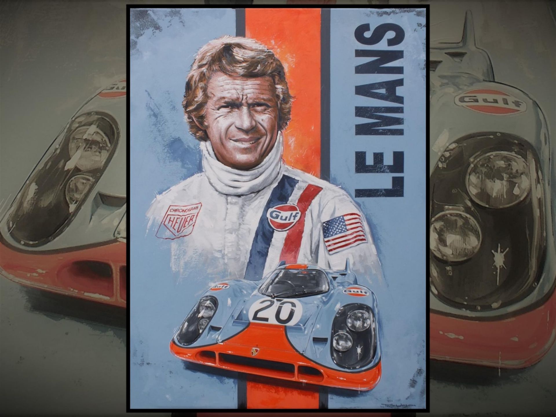 Steve McQueen, the 917K and Le Mans. Original Painting By Tony Upson