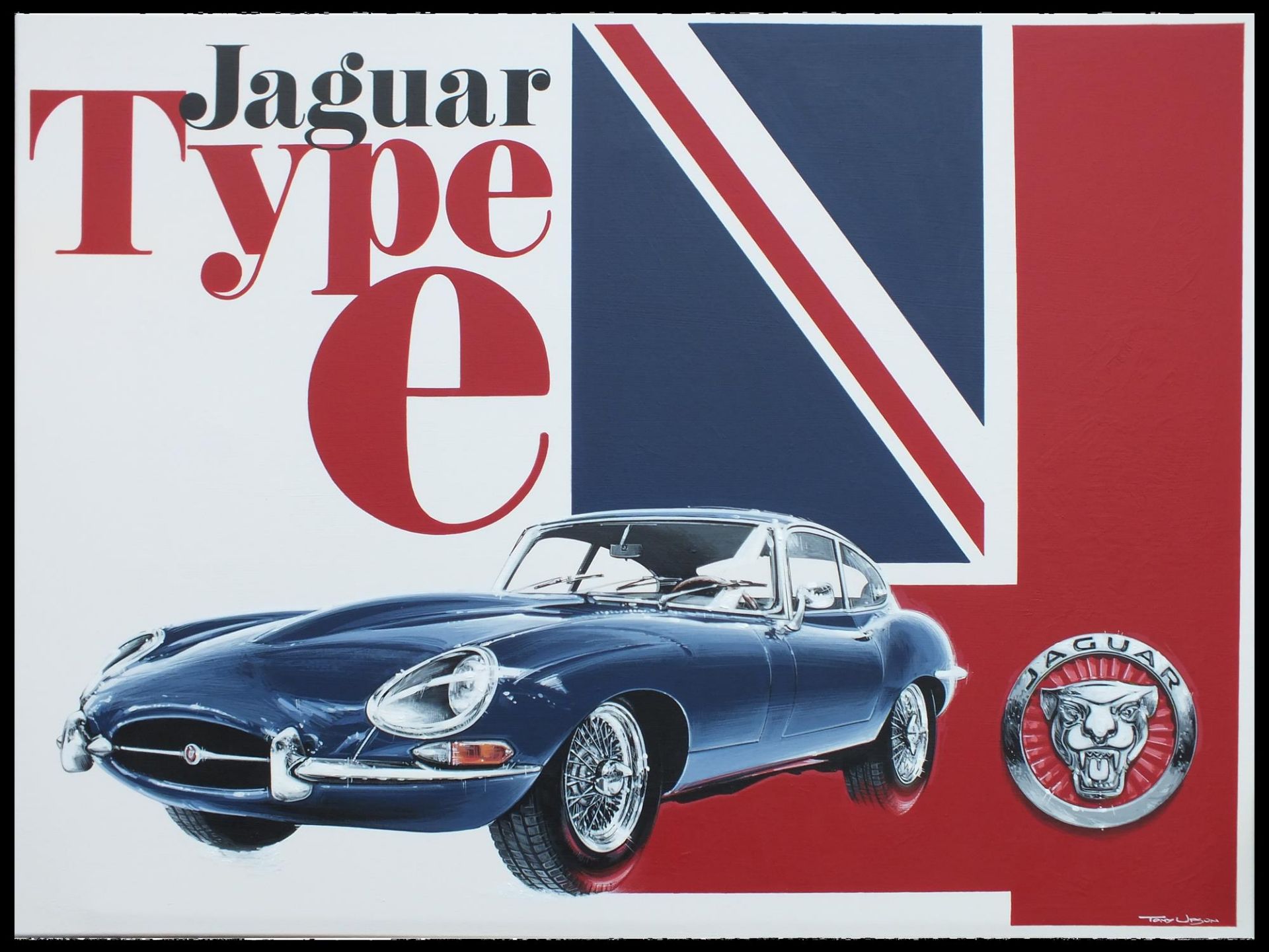 Patriotic E-Type Original Acrylic On Canvas by Tony Upson - Image 5 of 5