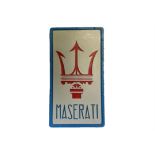 'Maserati' Trident Hand-Painted Wall Sign