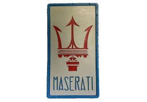 'Maserati' Trident Hand-Painted Wall Sign