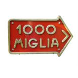 Cold Cast Aluminium Hand Painted Mille Miglia Sign