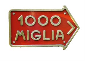 Cold Cast Aluminium Hand Painted Mille Miglia Sign