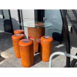 Gulf-Themed Oil Drum Table and Seat Set