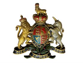 Hand Painted 'Royal' Coat of Arms of the United Kingdom