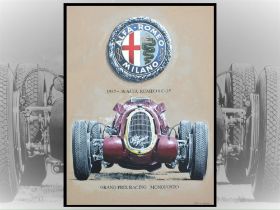 The Purposeful Alfa Romeo 8C 35. Original Acrylic By Tony Upson