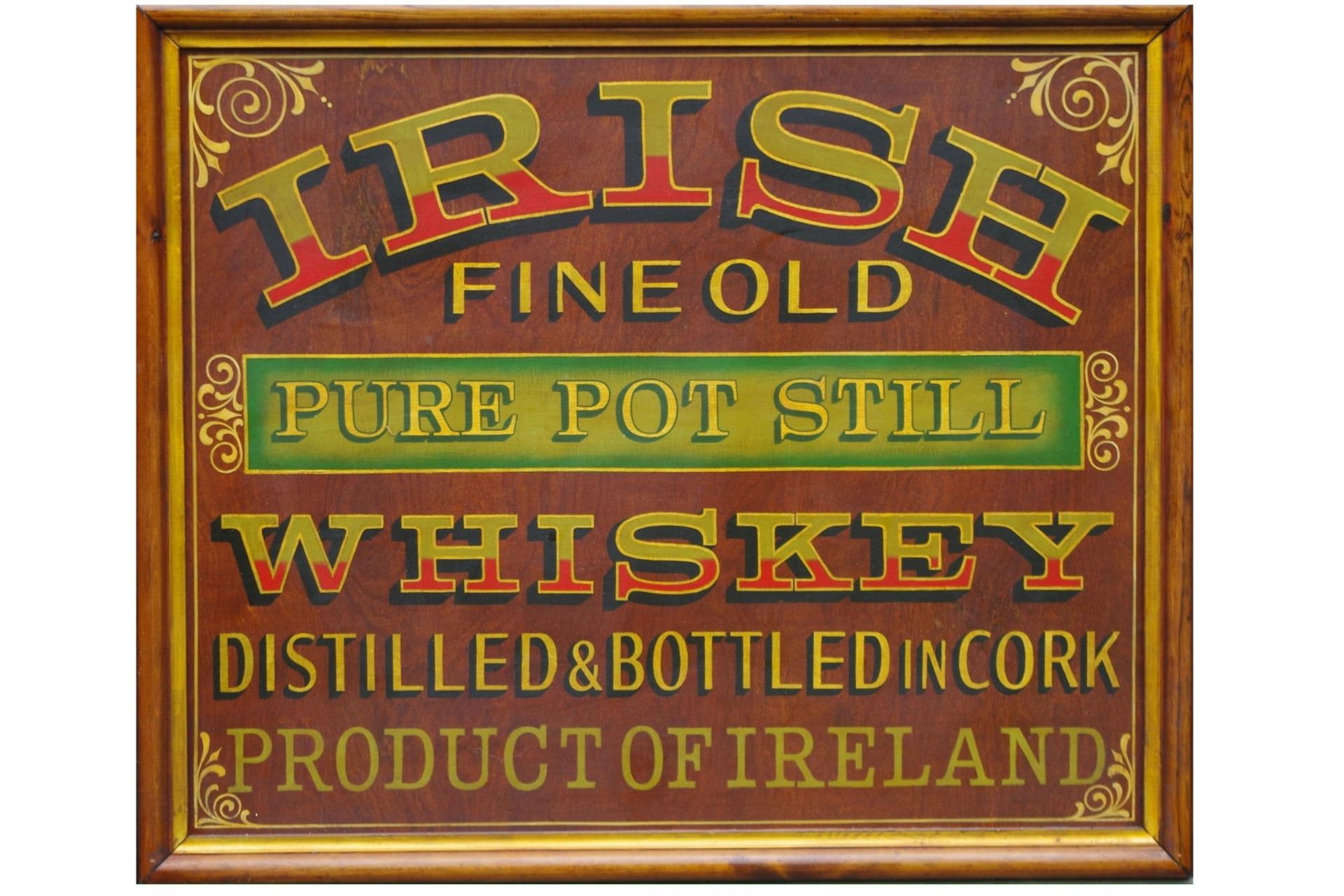 Irish Whiskey Framed Advertising Board