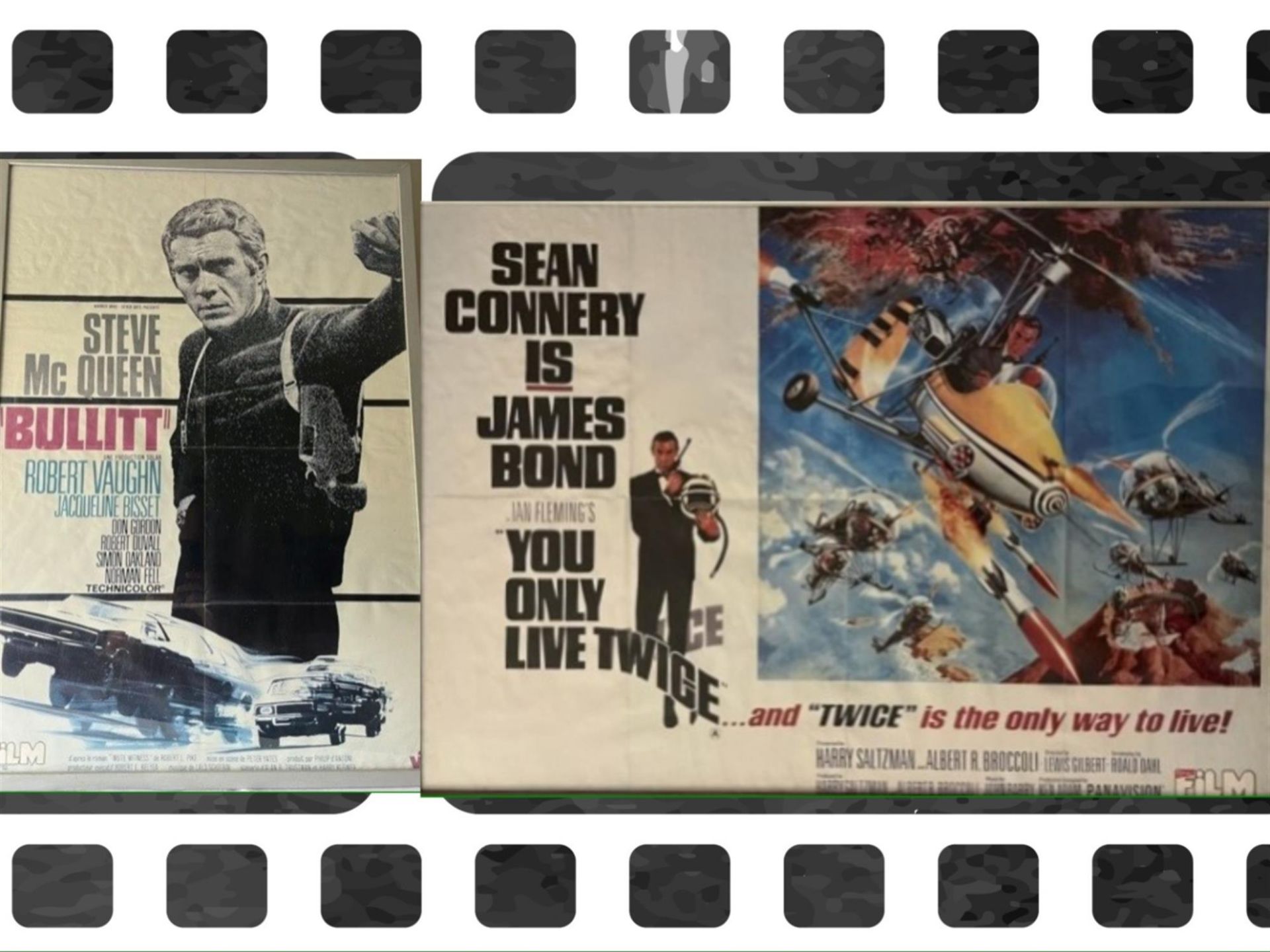 Double Sided 'You Only Live Twice' and 'Bullitt' Cinema Promotional Poster