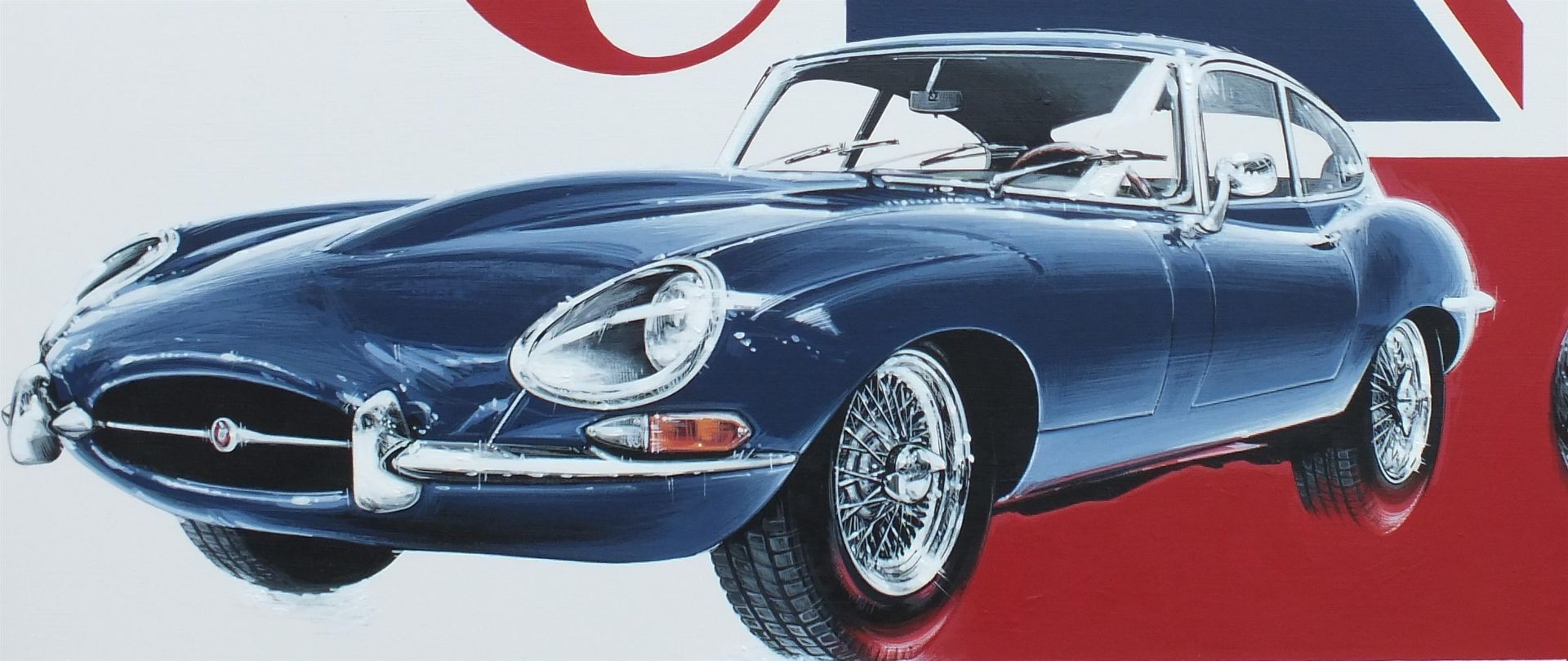 Patriotic E-Type Original Acrylic On Canvas by Tony Upson - Image 4 of 5