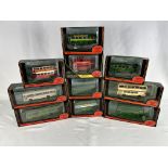 Ten Exclusive First Edition 1:76 diecast model buses in original boxes.