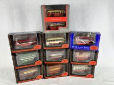 Ten 1:76 scale model buses in packaging