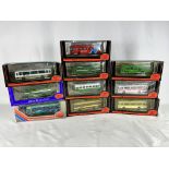 Ten boxed model diecast buses