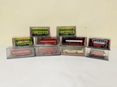 Ten Exclusive First Edition 1:76 diecast model buses in presentation boxes.
