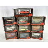 Ten Exclusive First Edition 1:76 diecast model buses in original boxes.