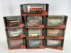 Ten Exclusive First Edition 1:76 diecast model buses in original boxes.