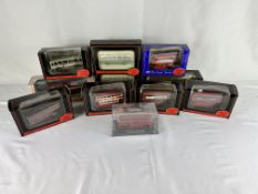 Ten Exclusive First Edition 1:76 diecast model buses in original boxes.