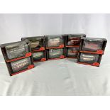 Ten Exclusive First Edition 1:76 diecast model buses in original boxes.