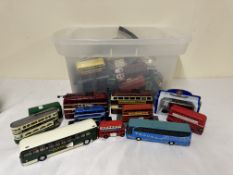 Quantity of mainly diecast buses including Corgi, Matchbox and Great British Buses