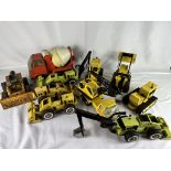 Collection of diecast construction vehicles