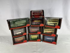 Ten Exclusive First Edition 1:76 diecast model buses in original boxes.