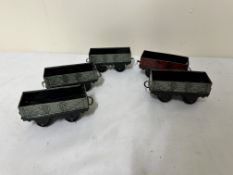 Five Hornby 0 gauge wagons