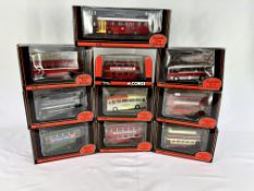 Ten Exclusive First Edition 1:76 diecast model buses in original boxes.