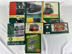 Seven boxed model buses, to include Exclusive First Editions and Corgi.