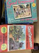 Twenty two opened Good Companion jigsaw puzzles