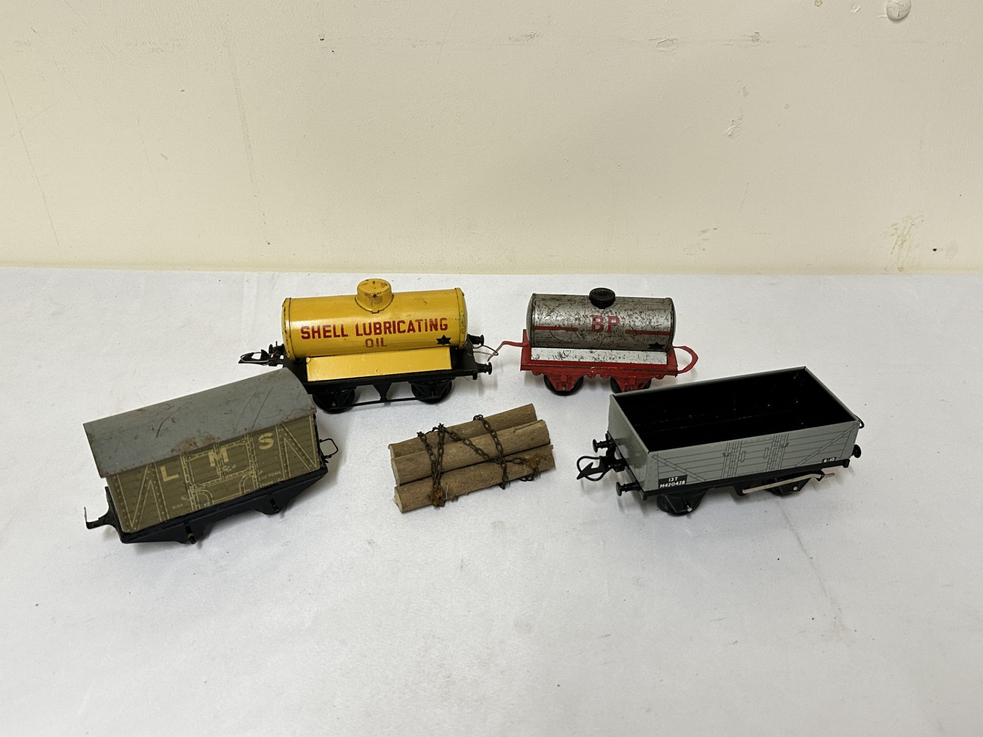 Four Hornby 0 gauge wagons