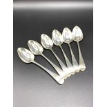 Six silver spoons, 1826