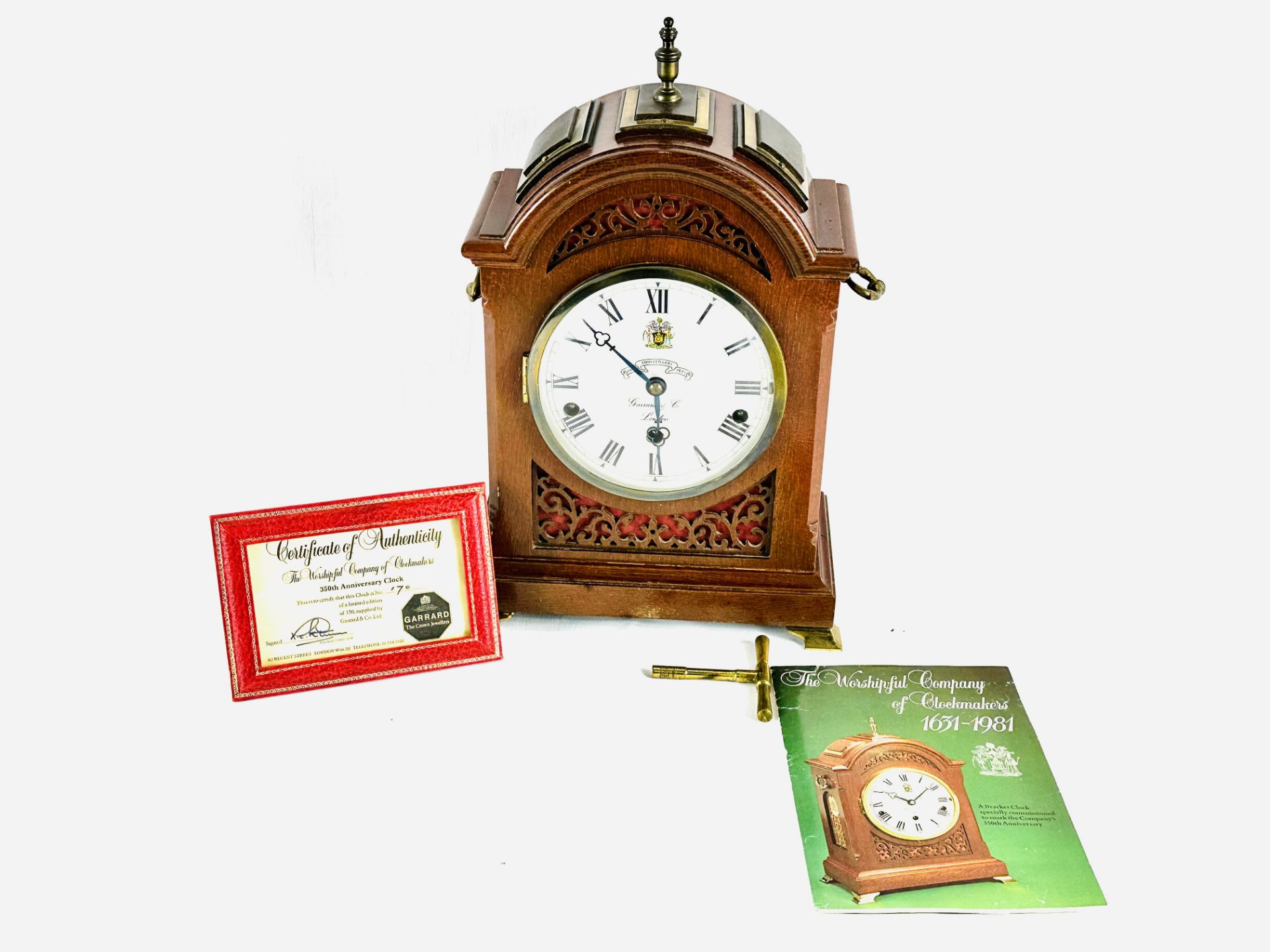 Limited edition mantel clock made for Garrard & Co.